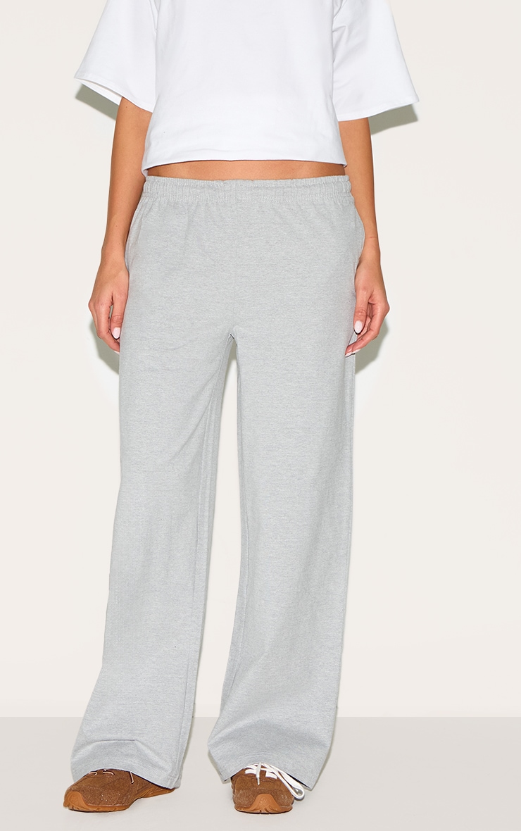 Pantalon large ample en coton épais gris chiné image 1