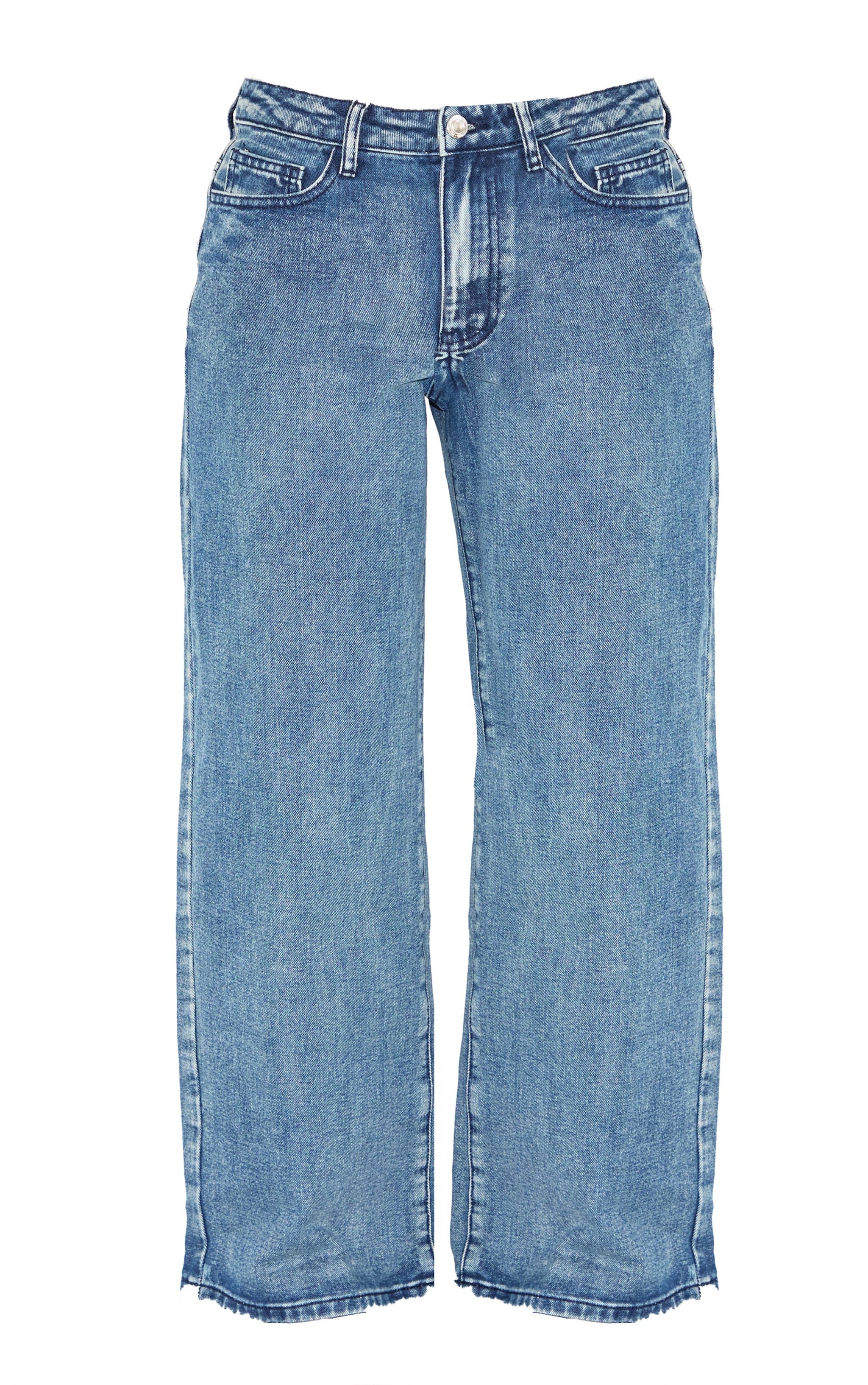 Petite Blue Washed Wide Leg Jeans image 5