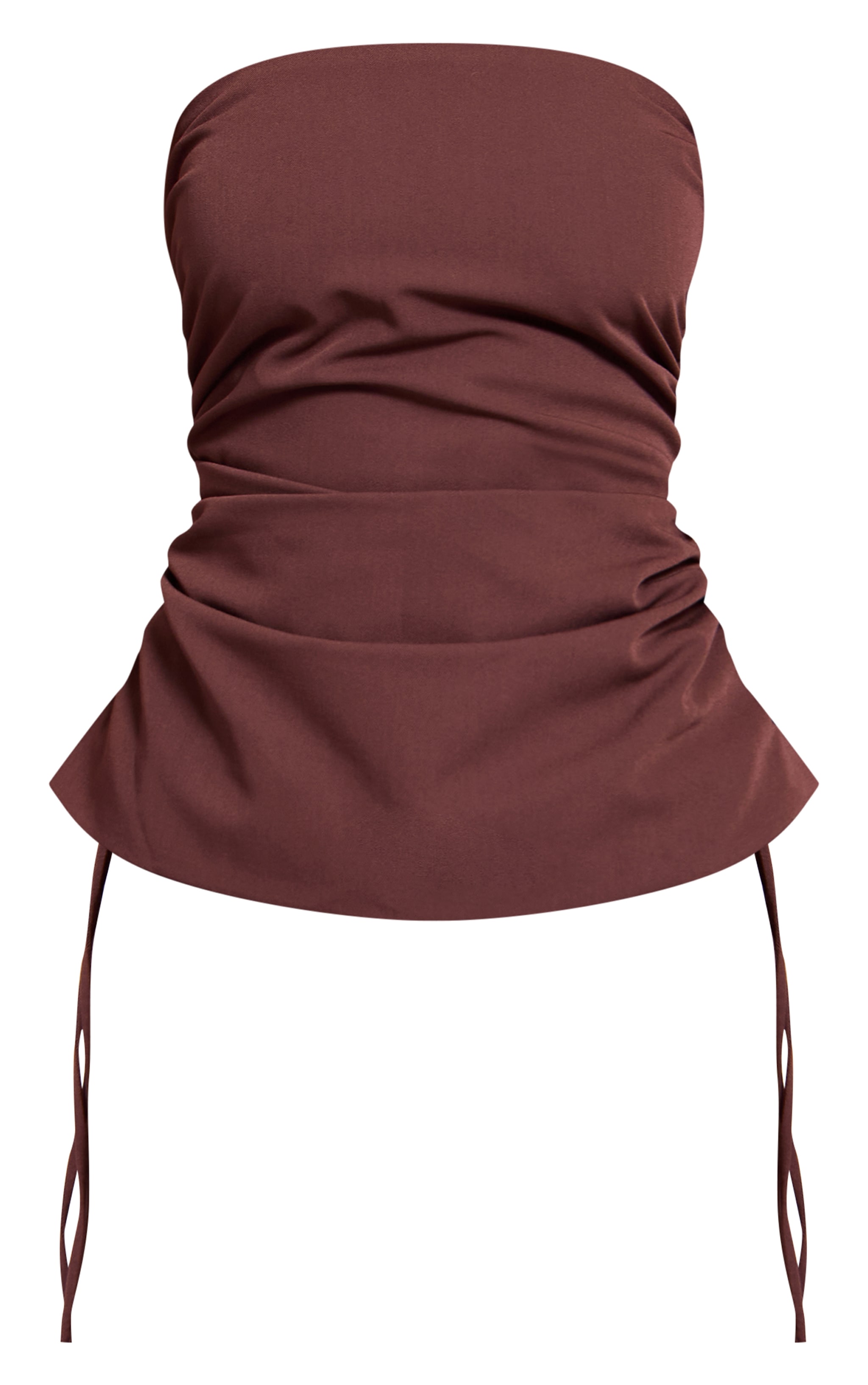 Petite Chocolate Bandeau Ruched Top image 5