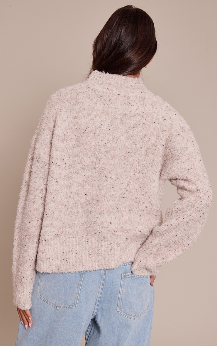 Pull oversize beige chiné image 2