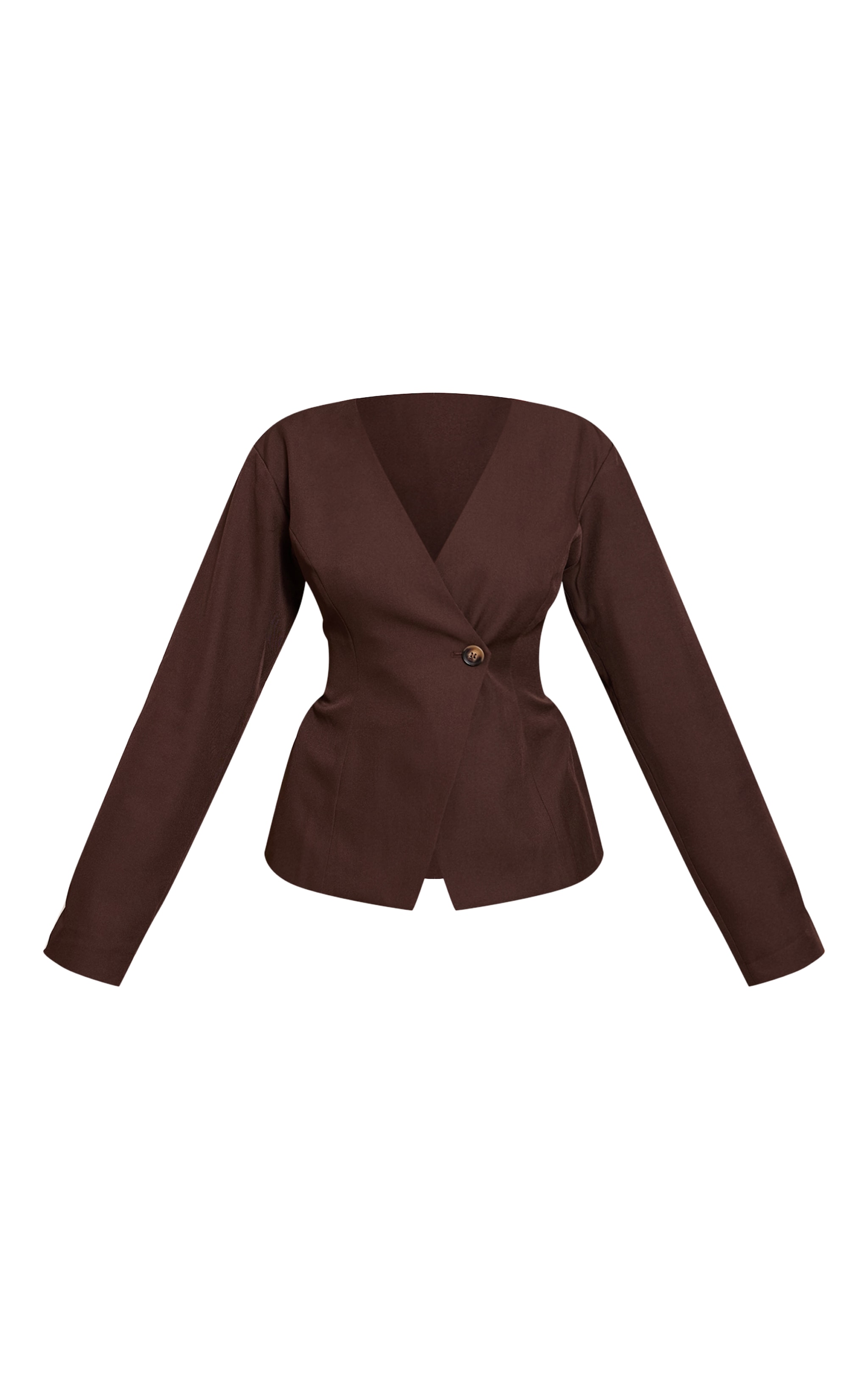 Chocolate Woven Tailored Button Romper image 5
