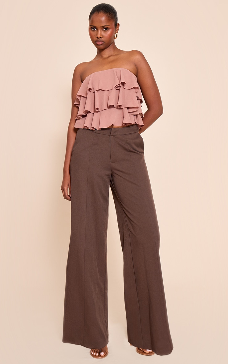 Pale Rose Chiffon Ruffle Detail Bandeau image 3
