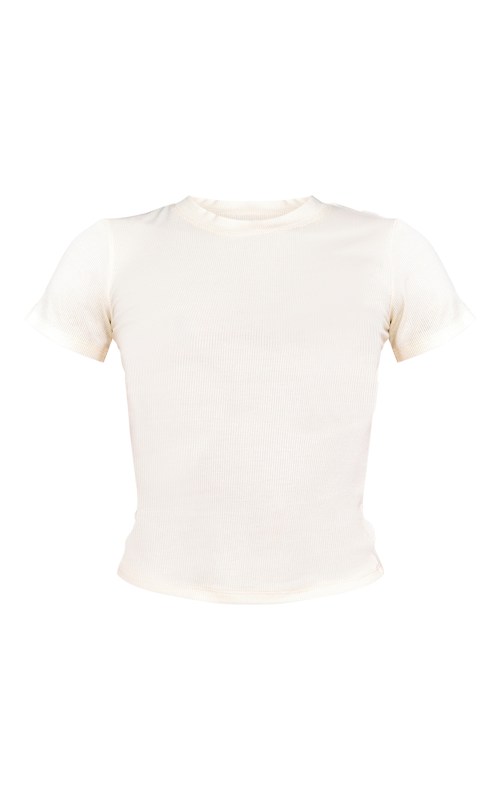 Almond Soft Rib Crew Neck Short Sleeve Top image 5