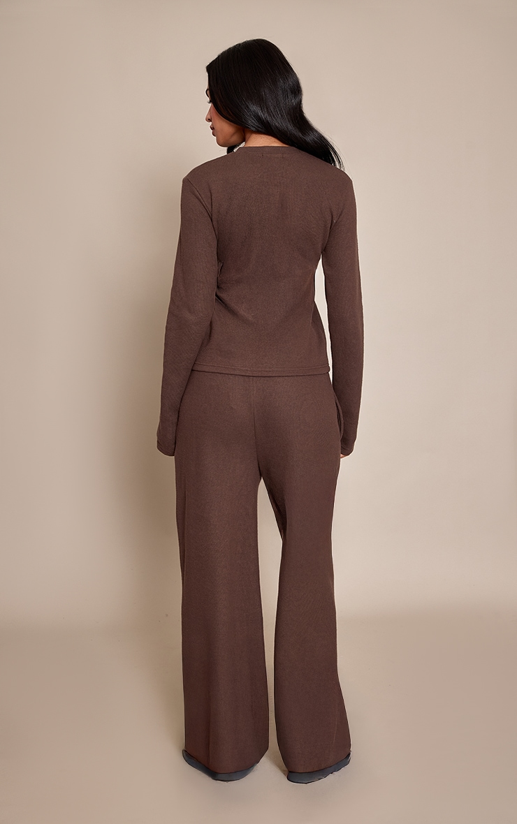 Tall Chocolate Soft Touch Wide Leg Joggers image 3