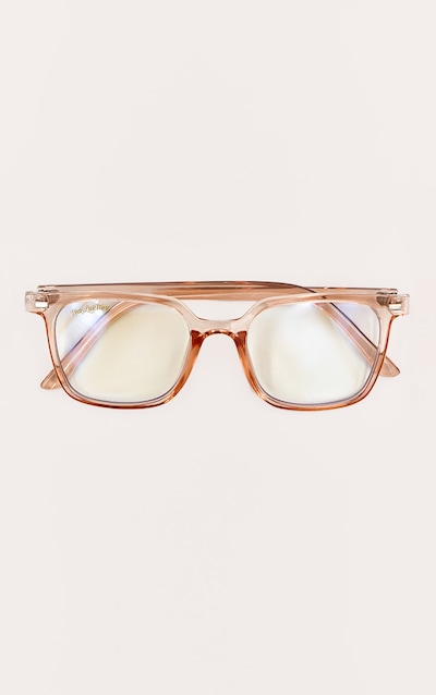 Peach Prettylittlething Square Blue Light Readers