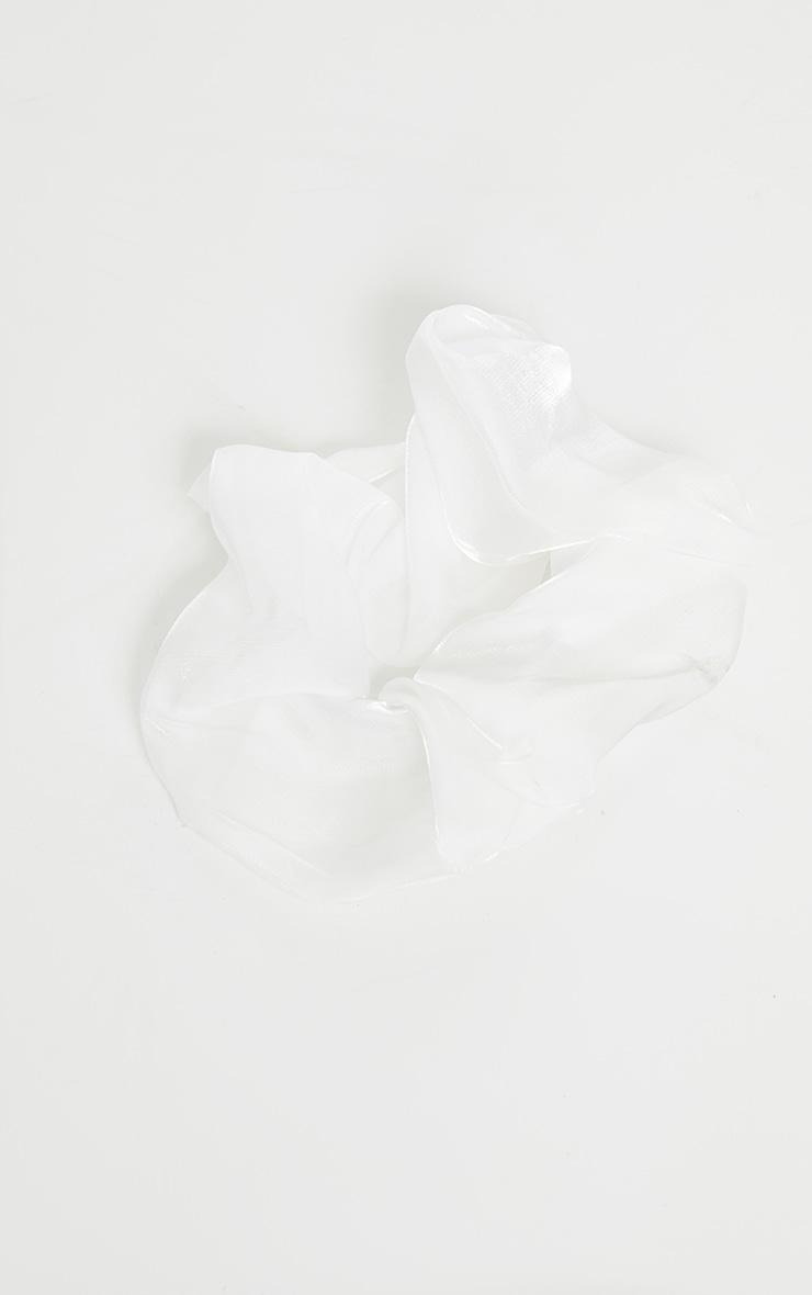 White Oversized Organza Scrunchie image 2