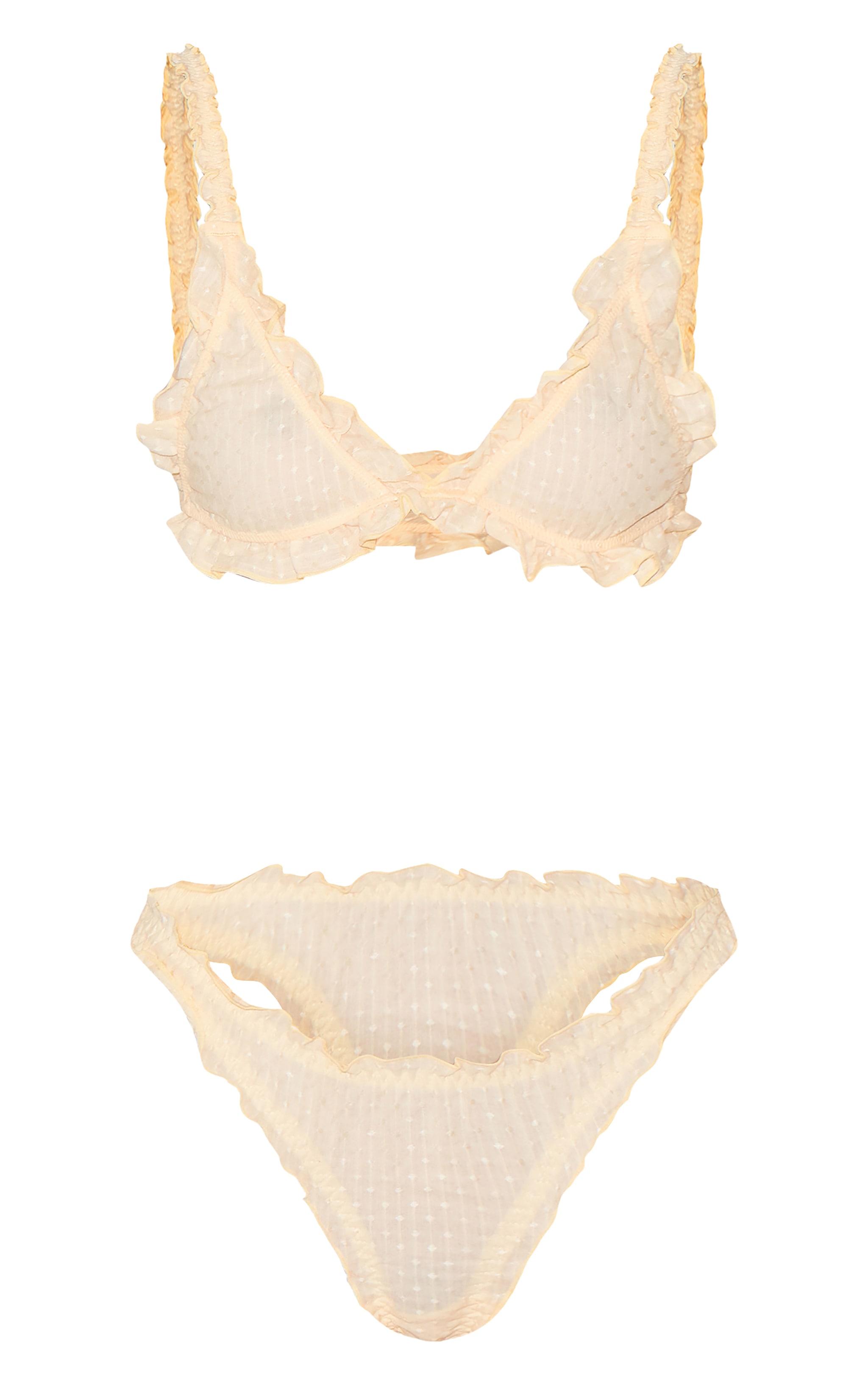 Ensemble de lingerie tissé jaune citron à volants image 5