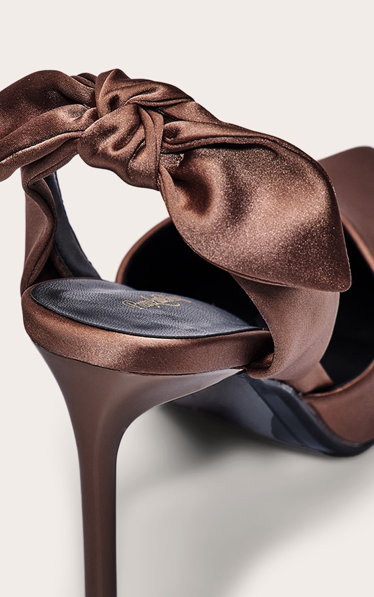 Mocha Mousse Bow Fastening Sling Back image 5
