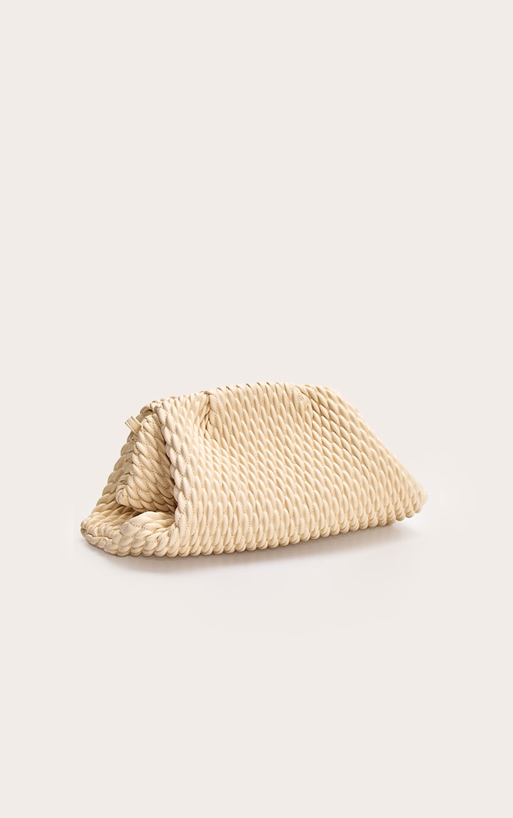 Butter Yellow Soft PU Weave Clutch Bag image 3