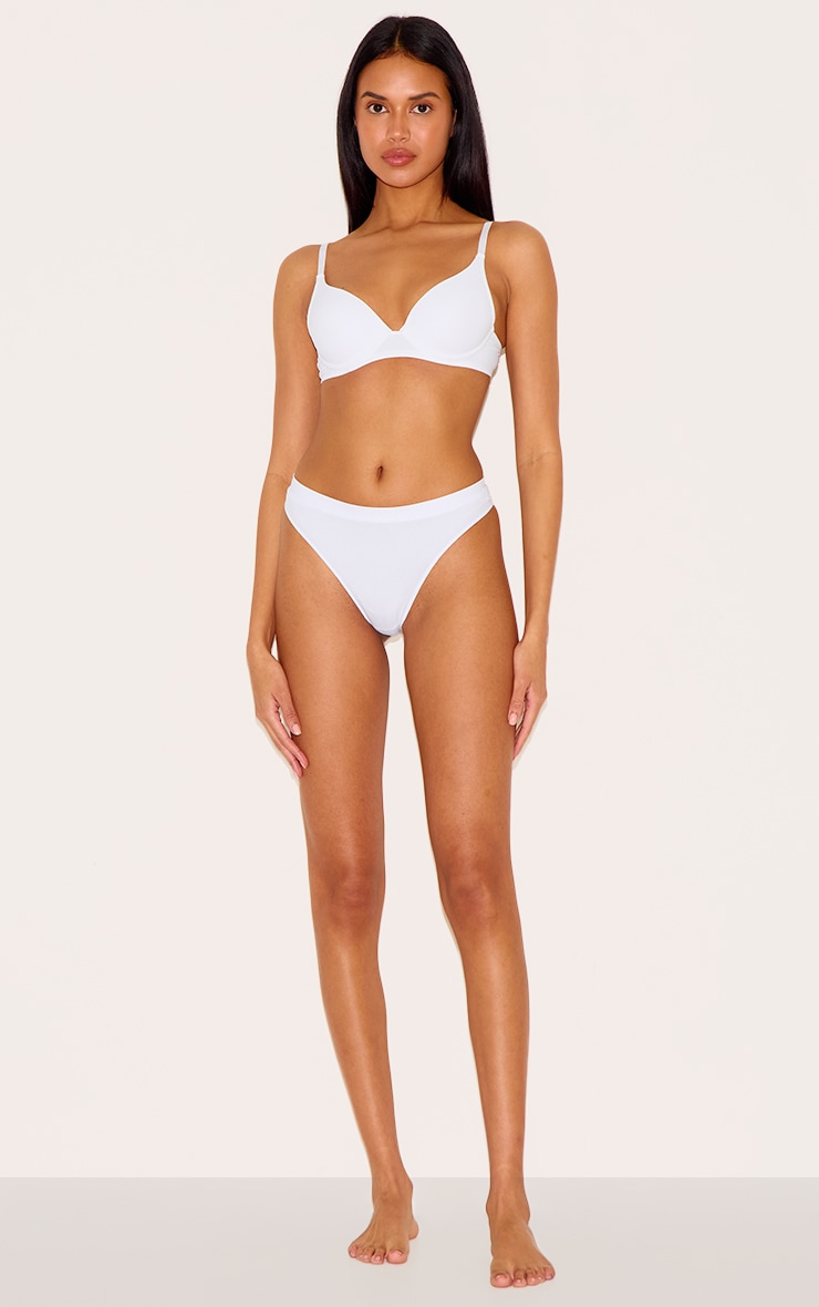 White Scoop Cupped Underwired Bra image 3