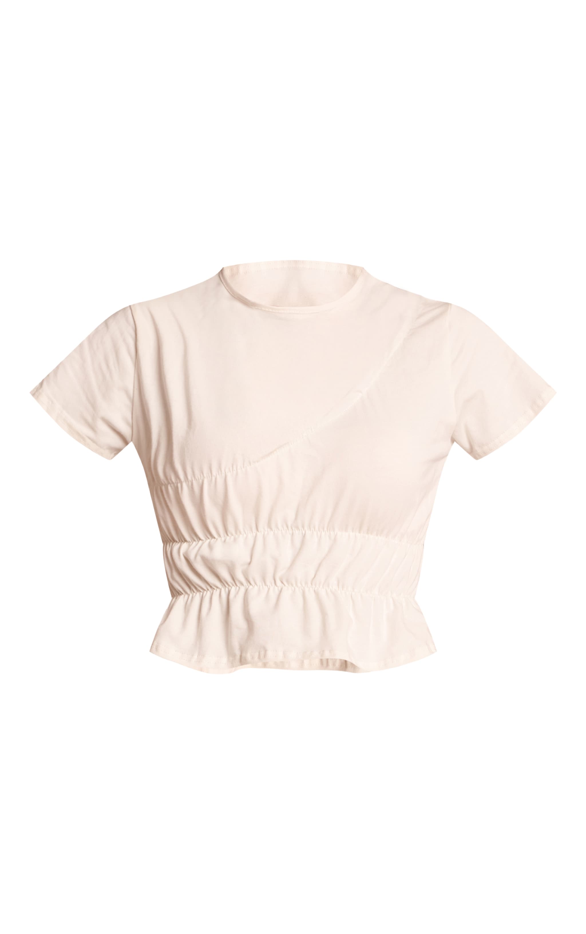 Cream Cotton Ruched Detail Top image 5