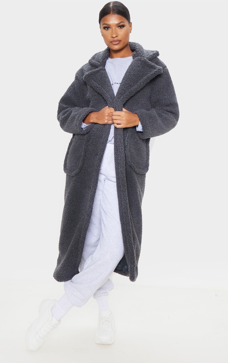Charcoal Maxi Borg Coat