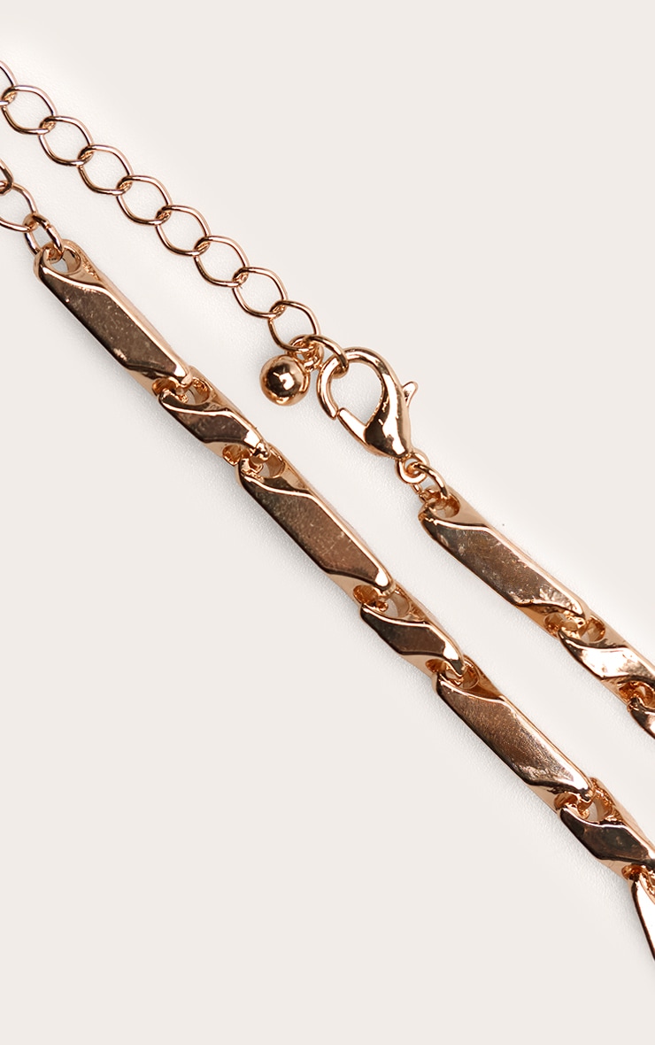 Gold Smooth Angular Link Chain Bracelet image 3