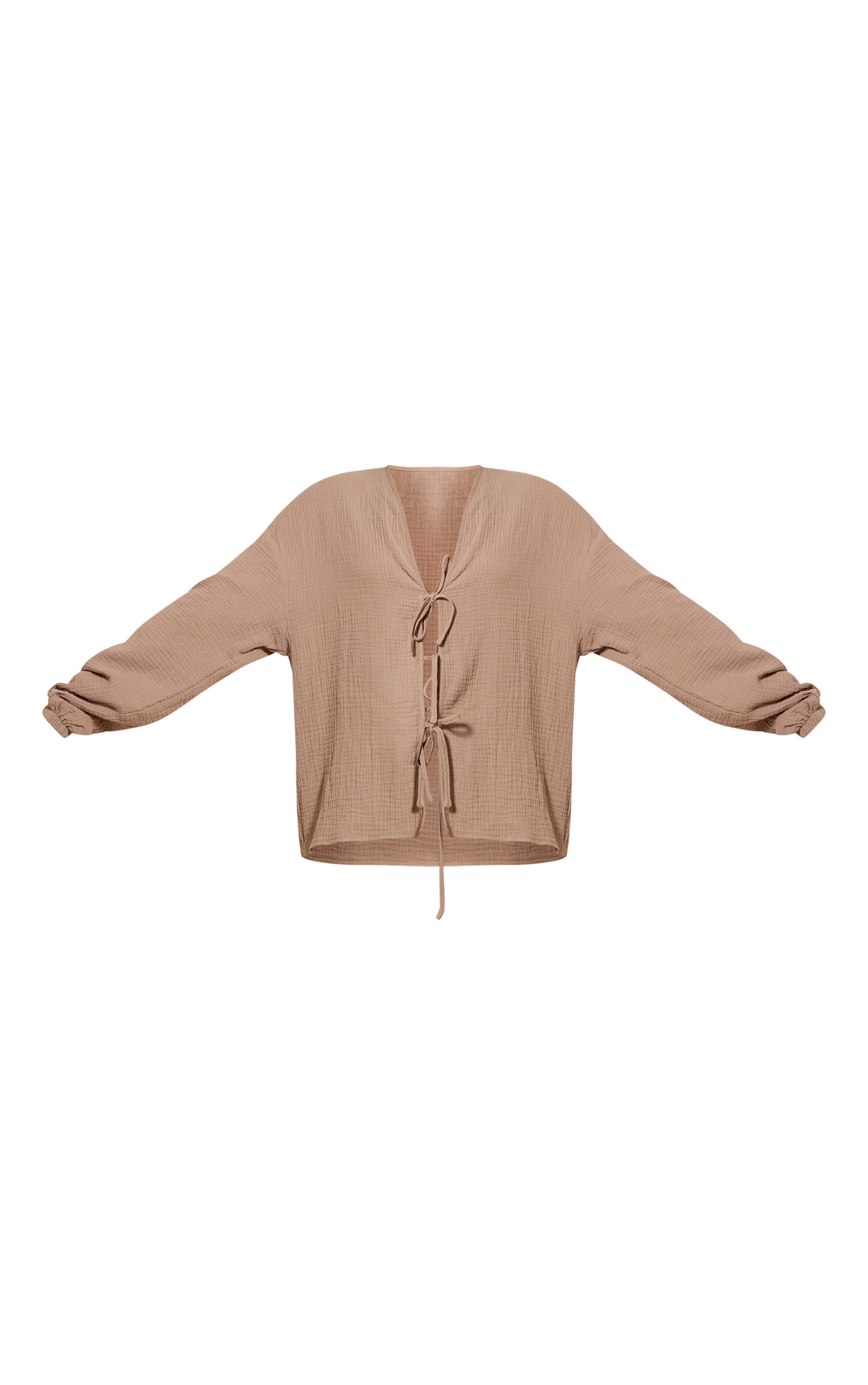 Clay Textured Cheesecloth Tie Front Shirt image 5