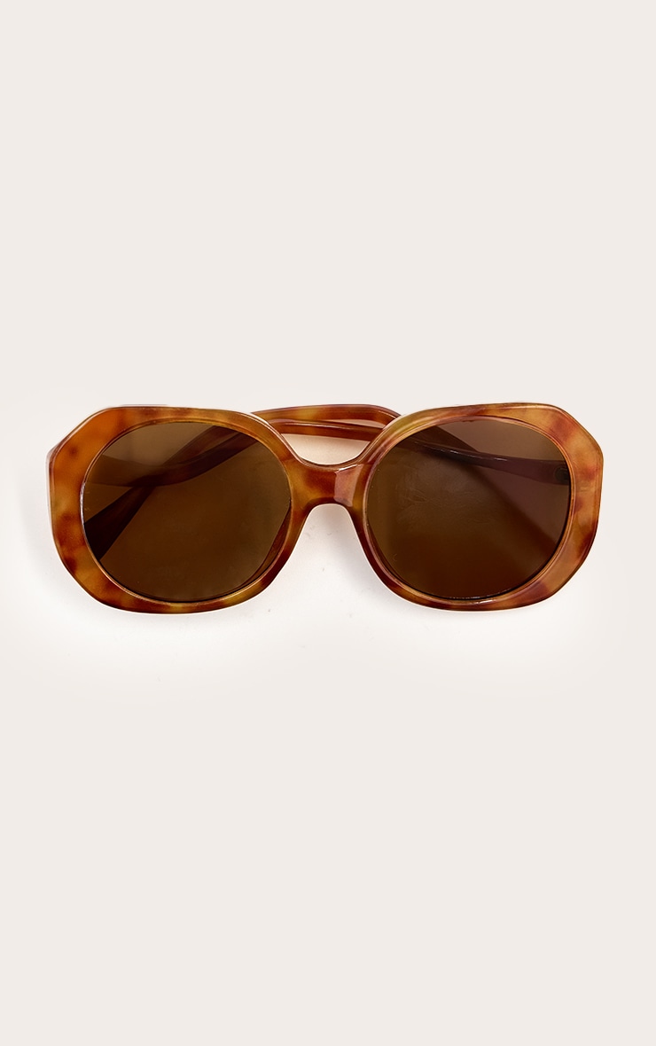 Honey Tortoiseshell Oversized Angled Sunglasses image 2