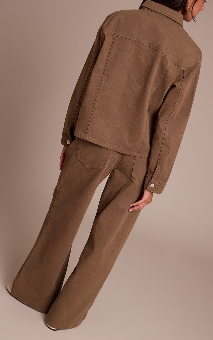 Olive Mid Rise Slouchy Wide Leg Jeans image 3