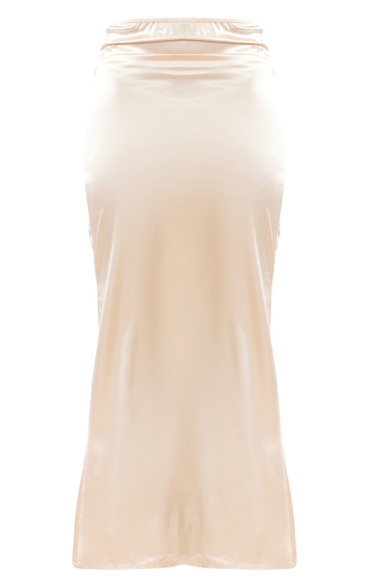 Tall Champagne Satin Slip Skirt image 5