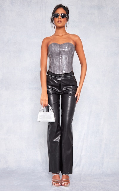 Tall Pantalon droit noir à détail zip