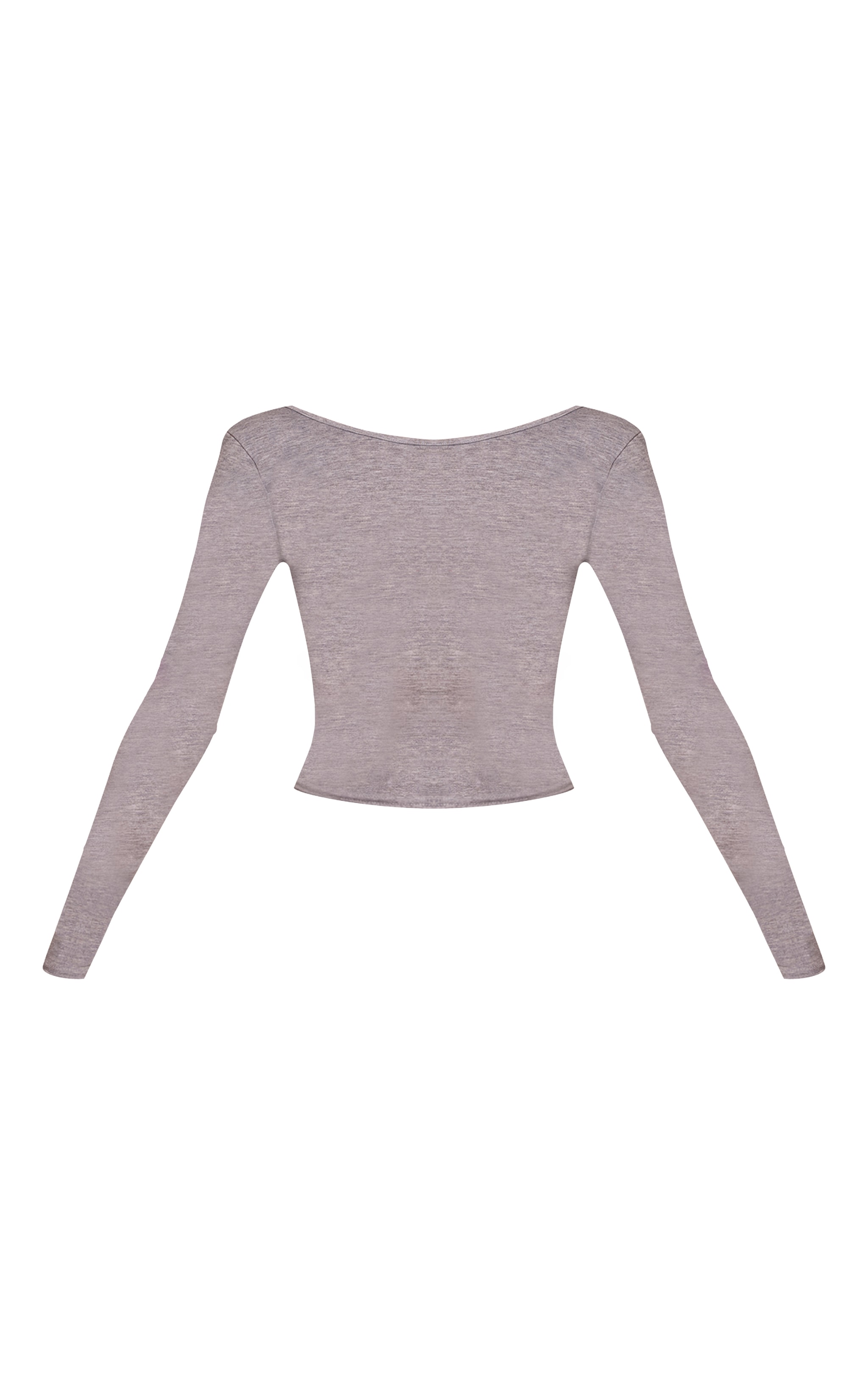 Grey Marl  Long Sleeve Longline Top image 5