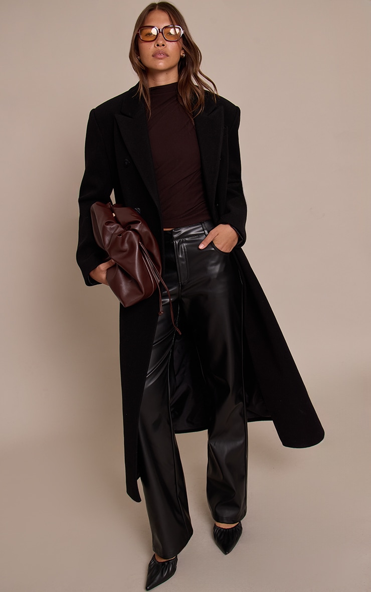 Pantalon noir en PU image 1