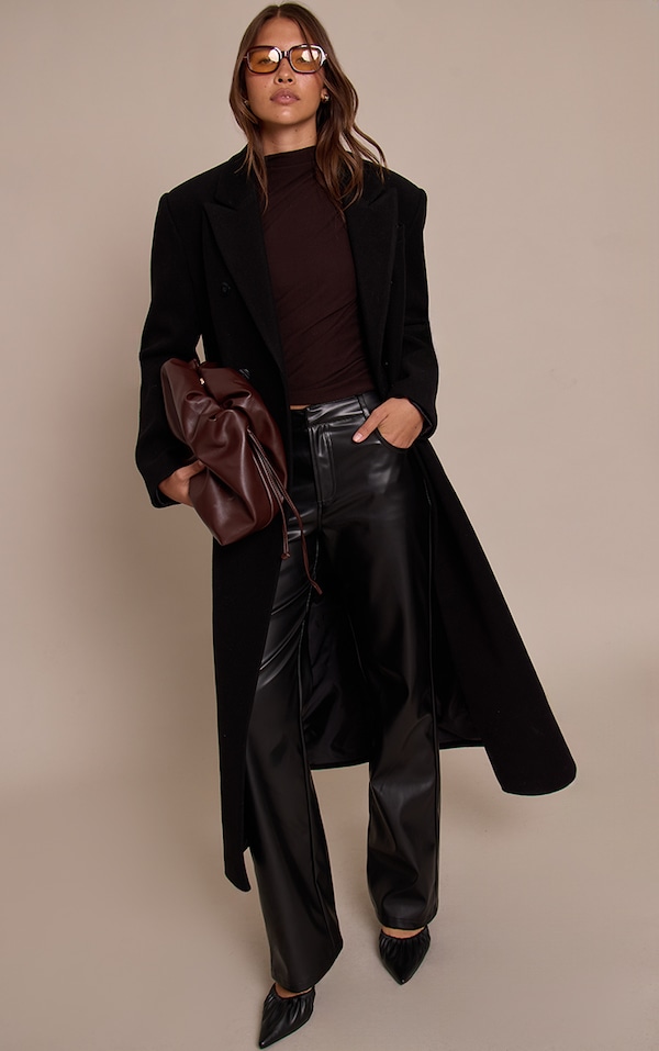 Black Faux Leather Pants 