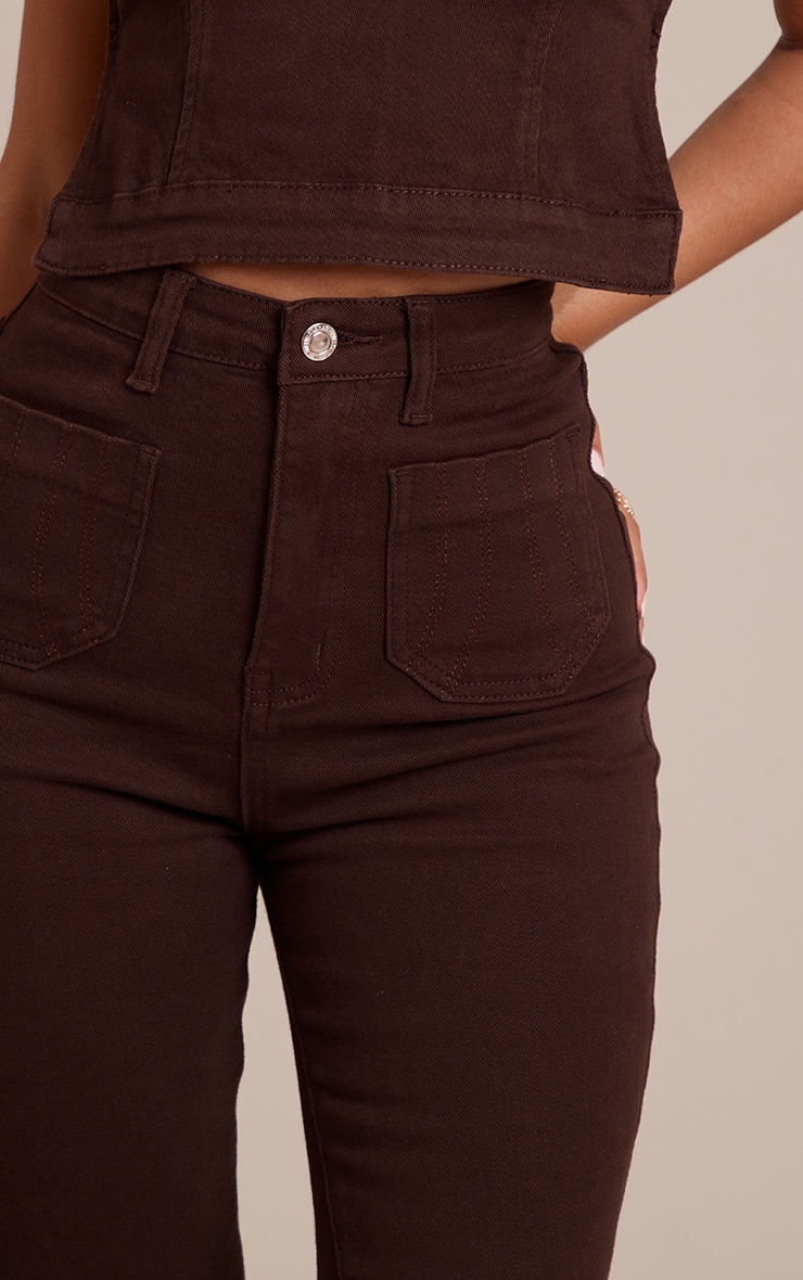 Petite Jean flare ajusté chocolat foncé image 4