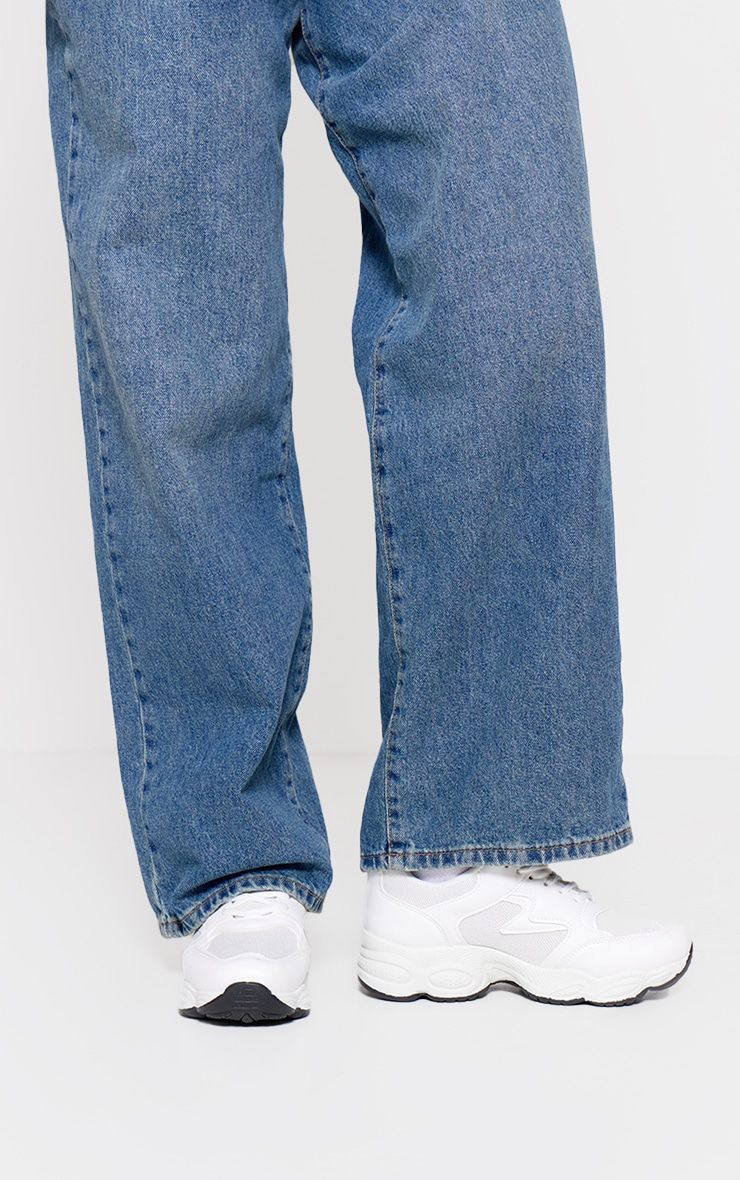 White Basic Bubble Sole Chunky Trainers image 2