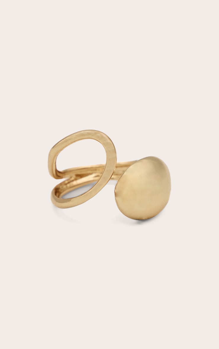 Gold Plated Smooth Asymmetrical Ring image 2