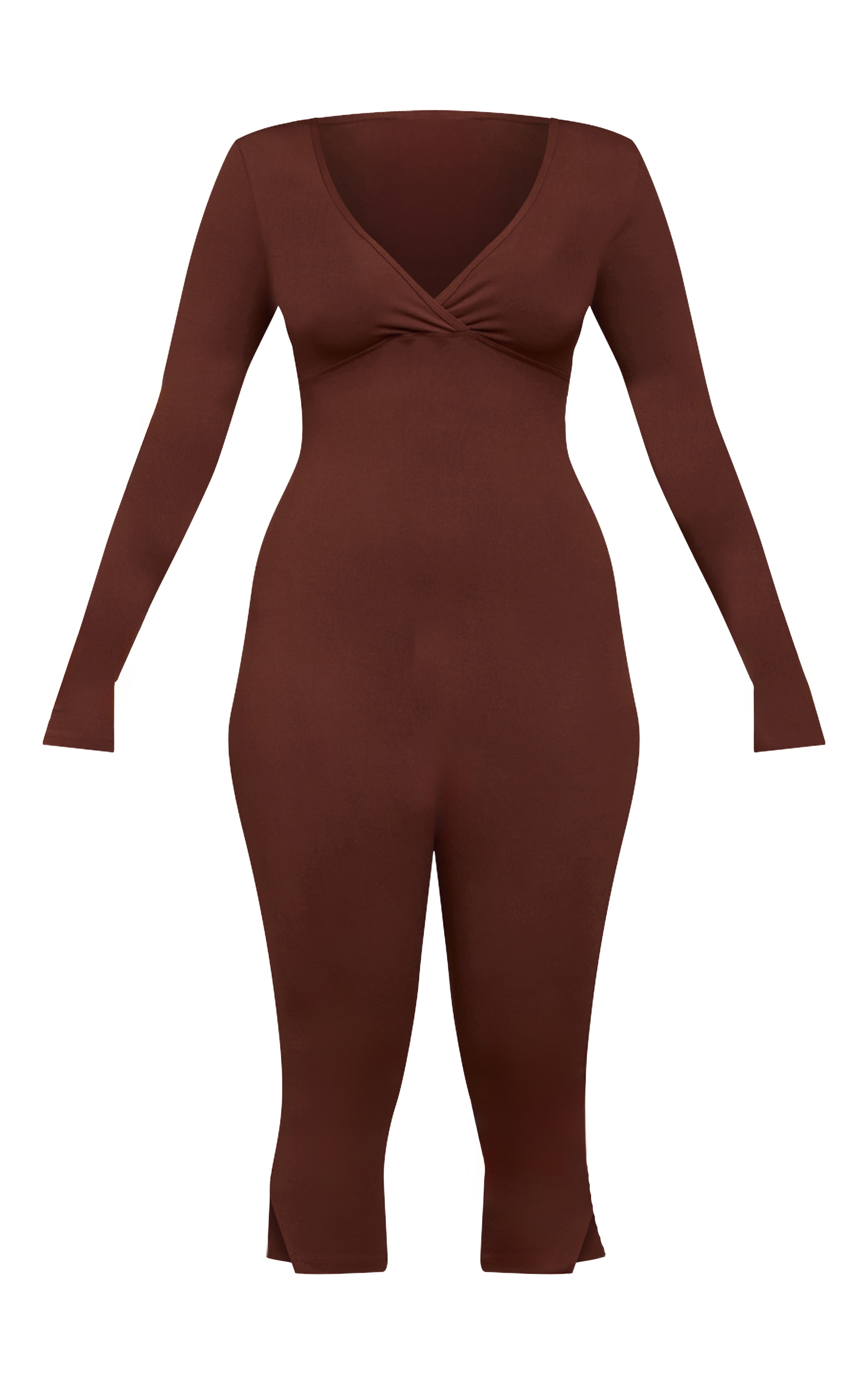 Shape Chocolate Sculpt Long sleeve wrap V neck Capri Jumpsuit image 5