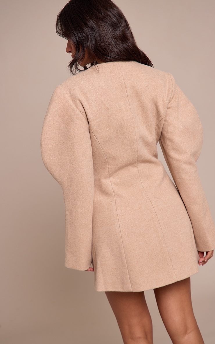 Petite Stone Cocoon Sleeve Collarless Dress image 2