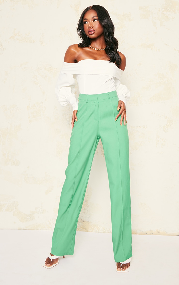 Cream Woven Bardot Frill Bodysuit image 3