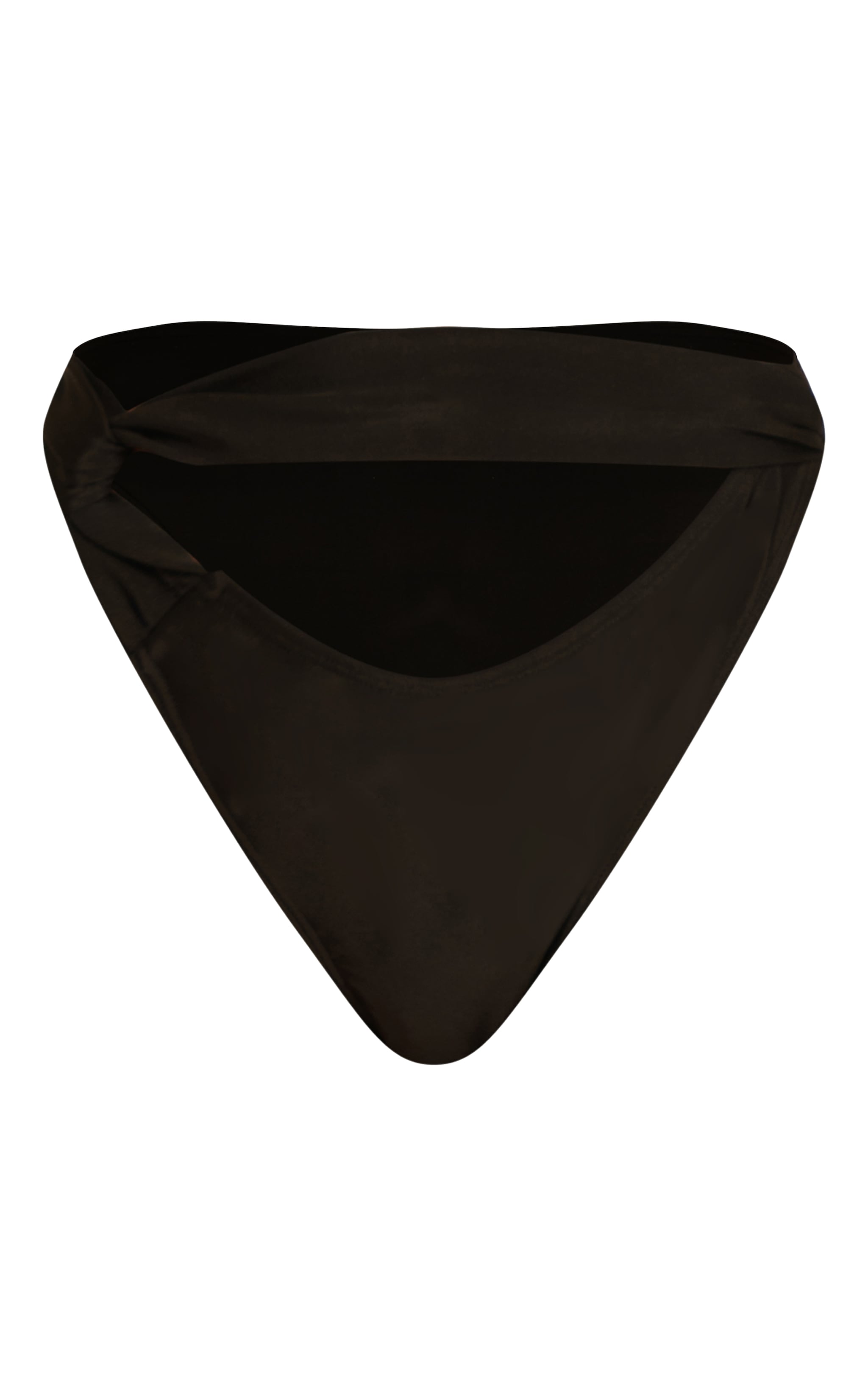 Black Ruched Waist Strap Bikini Bottoms image 5