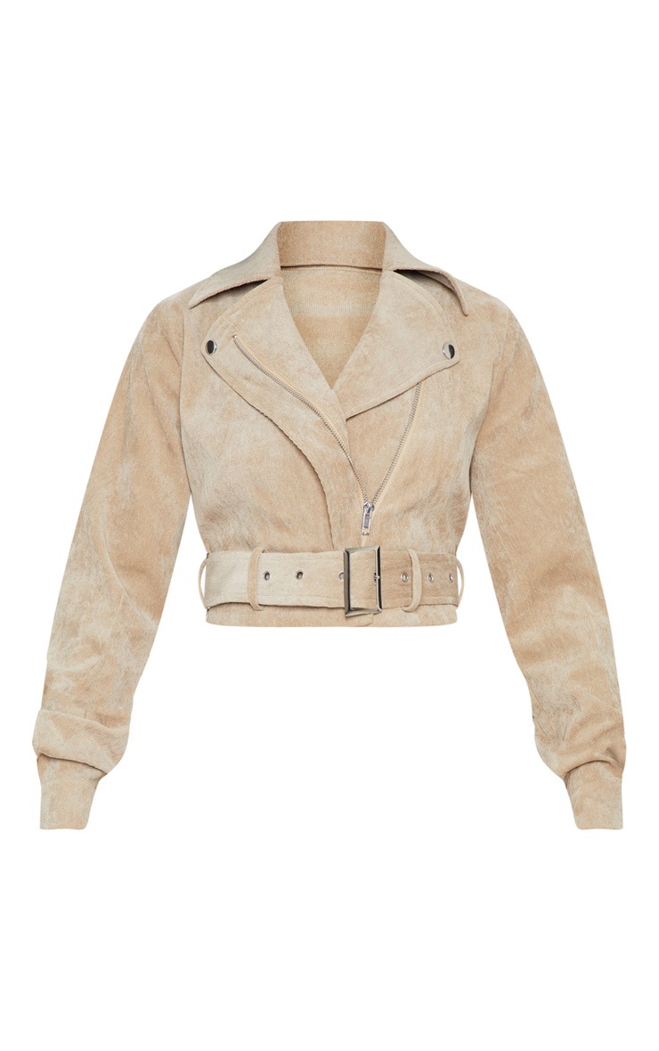 Stone Cord Biker Jacket Coats & Jackets PrettyLittleThing USA