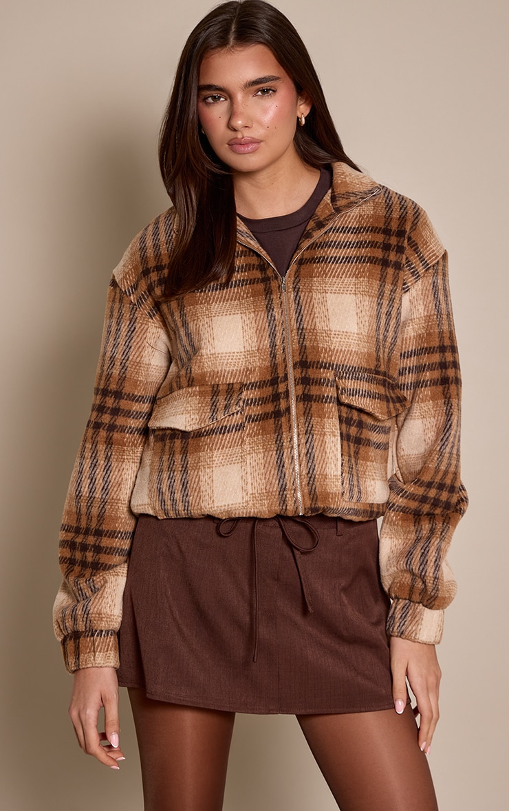 Chocolate Woven Tie Waist Skort image 4