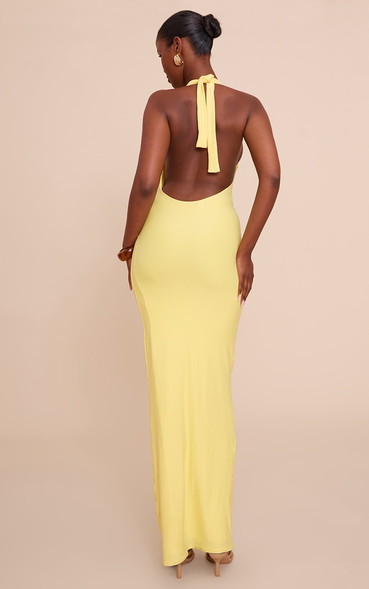 Lemon Double Layer Soft Touch Trim Detail Maxi Dress image 2