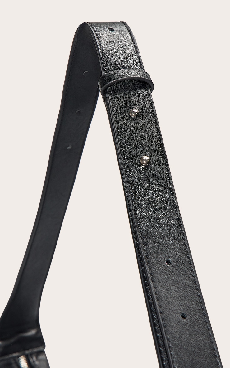 Black Slouchy Crescent Cross Body Bag image 4