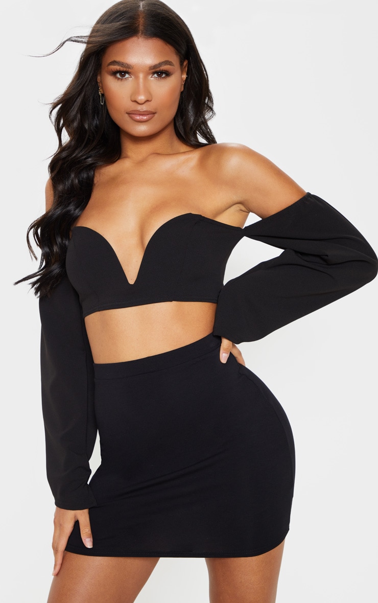 Black Ultimate Jersey Mini Skirt