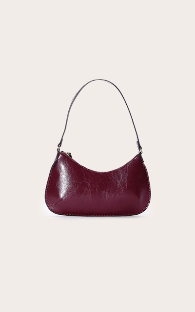 Burgundy Pu Baguette Shoulder Bag