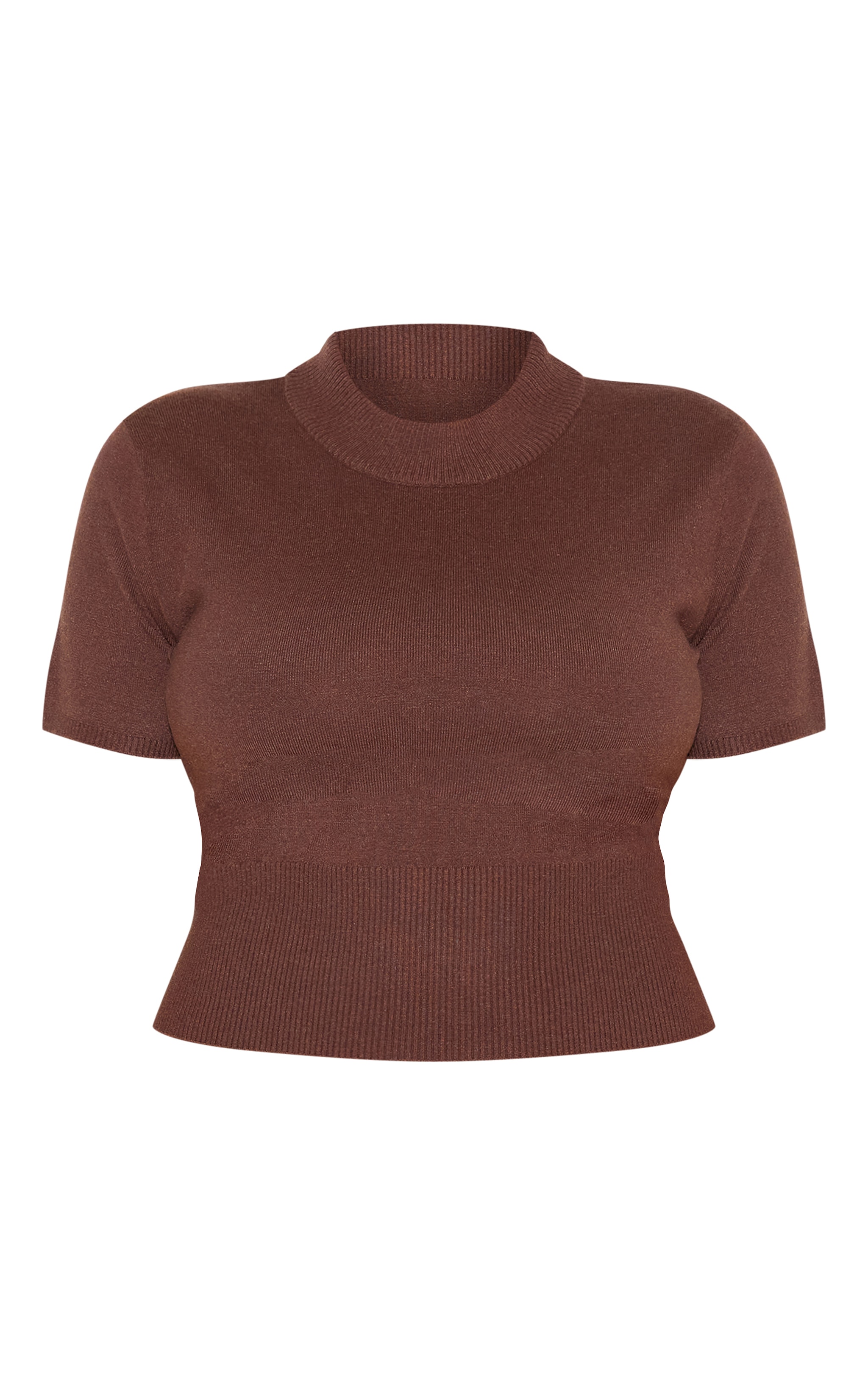 Plus T-shirt basique en maille tricot chocolat image 5