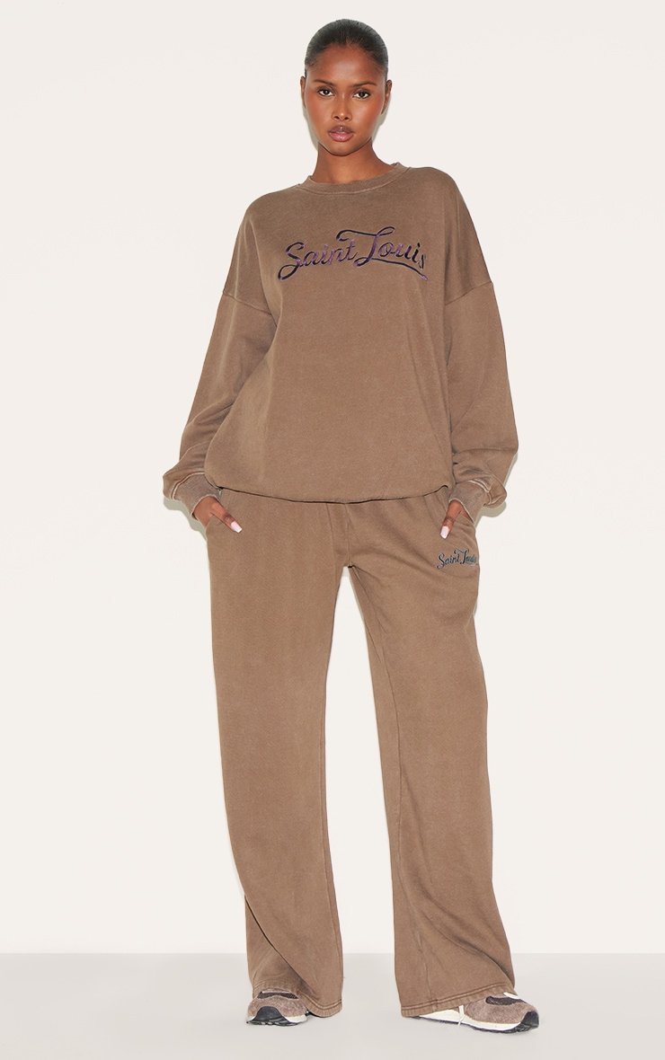 Taupe Saint Louis Embroidered Sweatshirt image 3