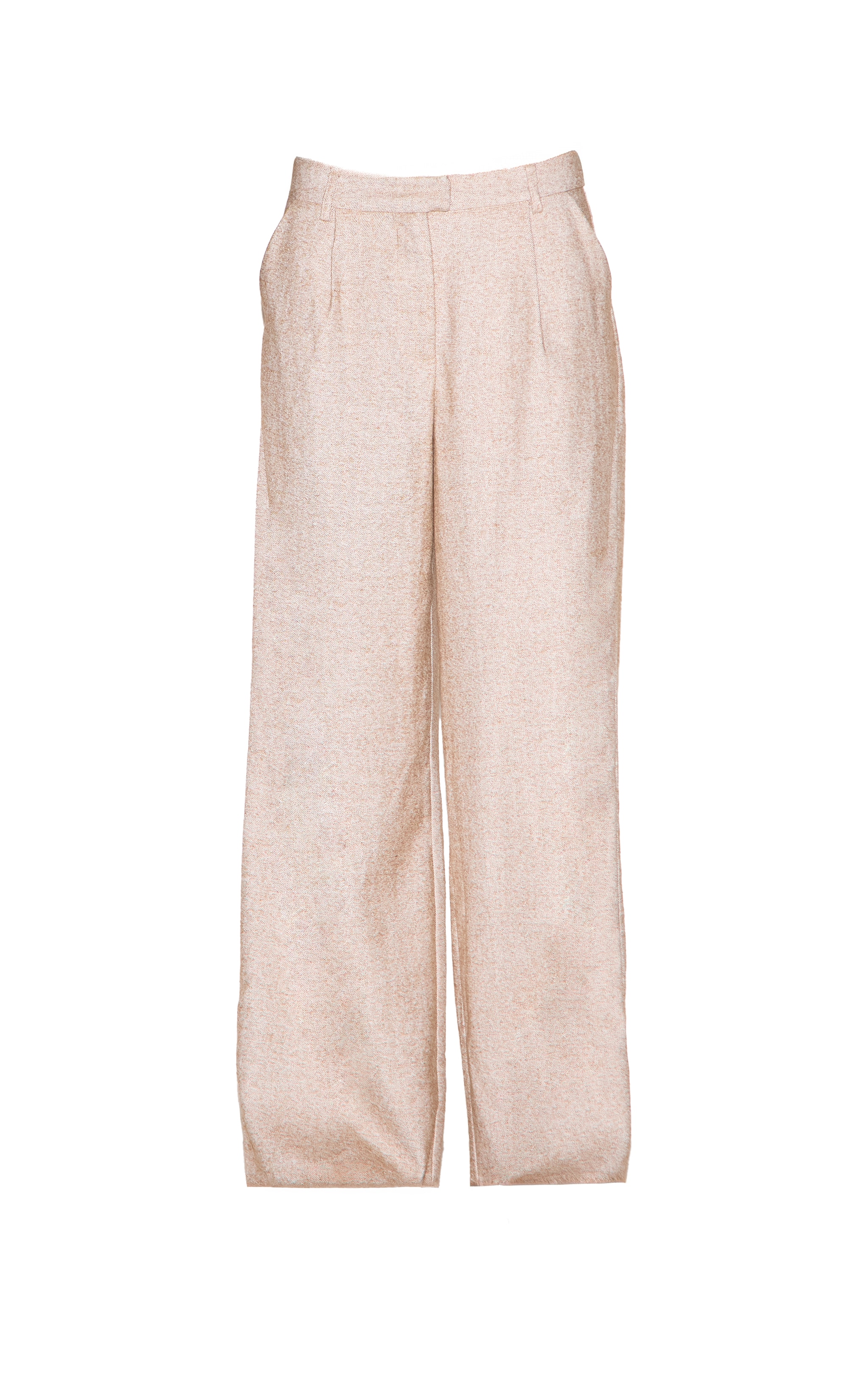 Sand Herringbone Mid Rise Tailored Pants image 5