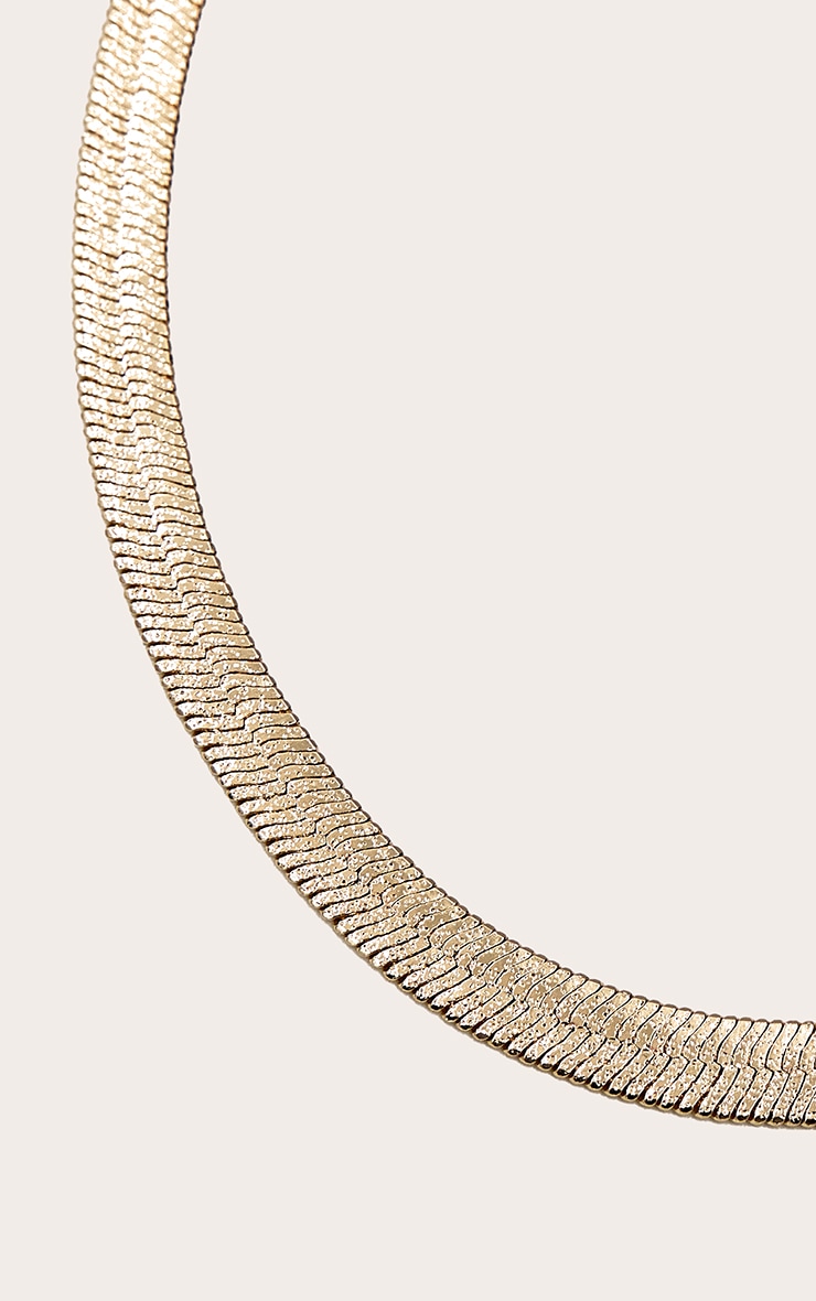 Collier épais doré étincellant à chaîne serpent image 2