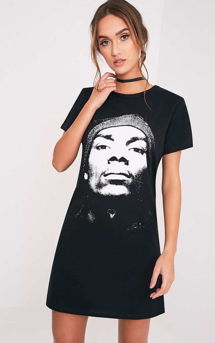 Snoop Dogg Black T Shirt Dress | Dresses | PrettyLittleThing