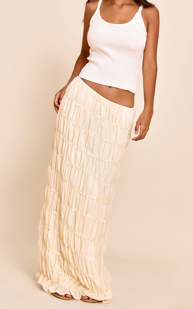 Petite Cream Chiffon Maxi Skirt image 2