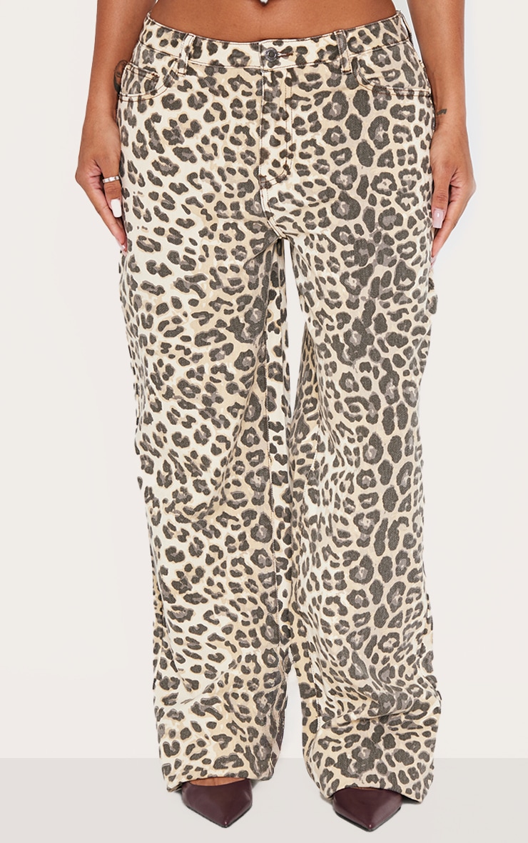 Shape Leopard Denim Wide Leg Jeans image 2