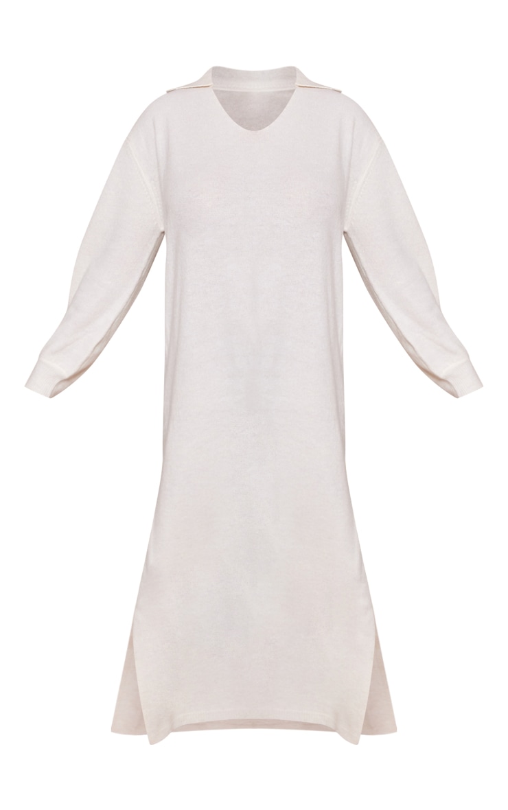 Plus Robe pull longue en maille chinée avoine oversize image 5