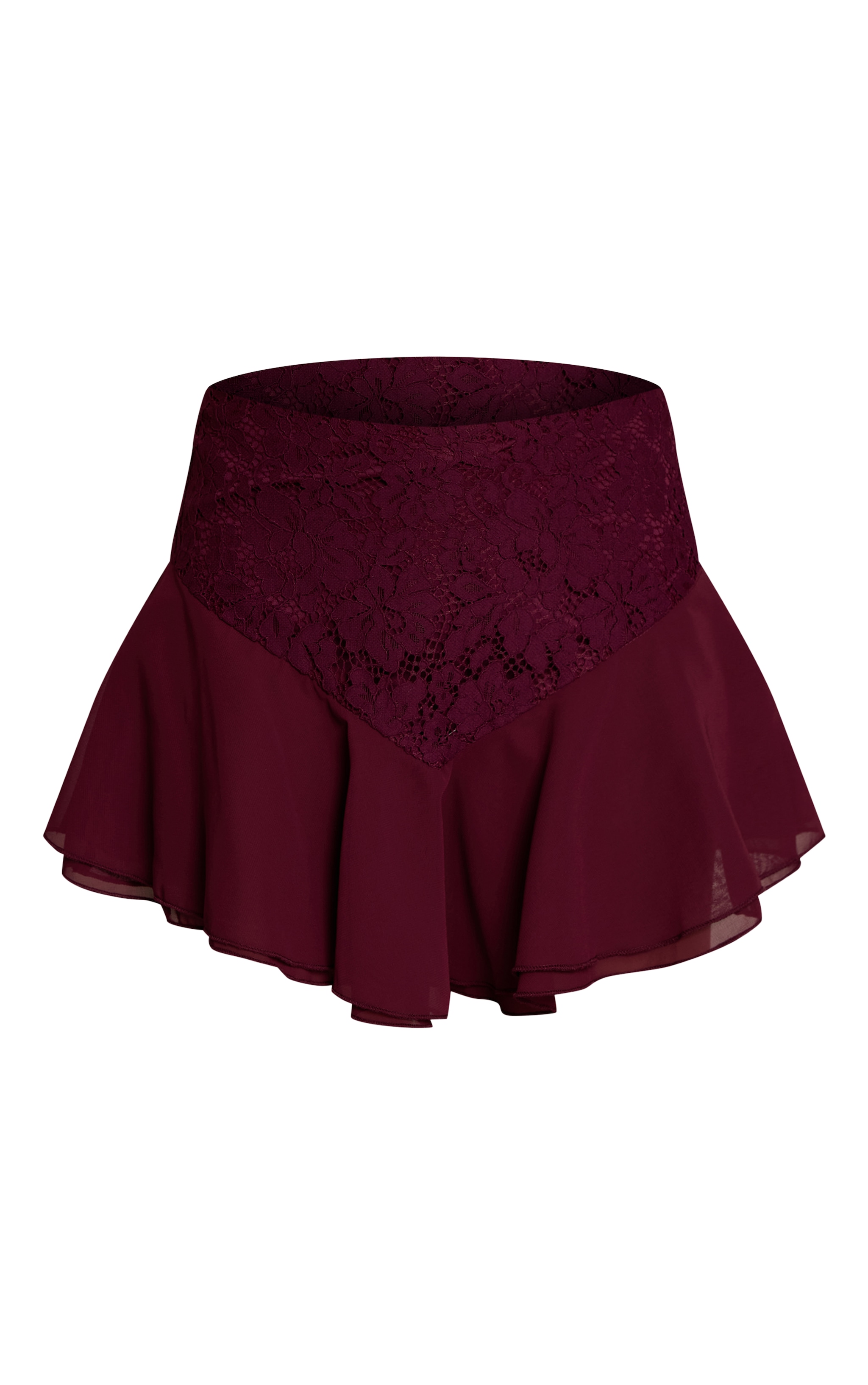 Dark Wine Lace Frill Mini Skirt  image 6