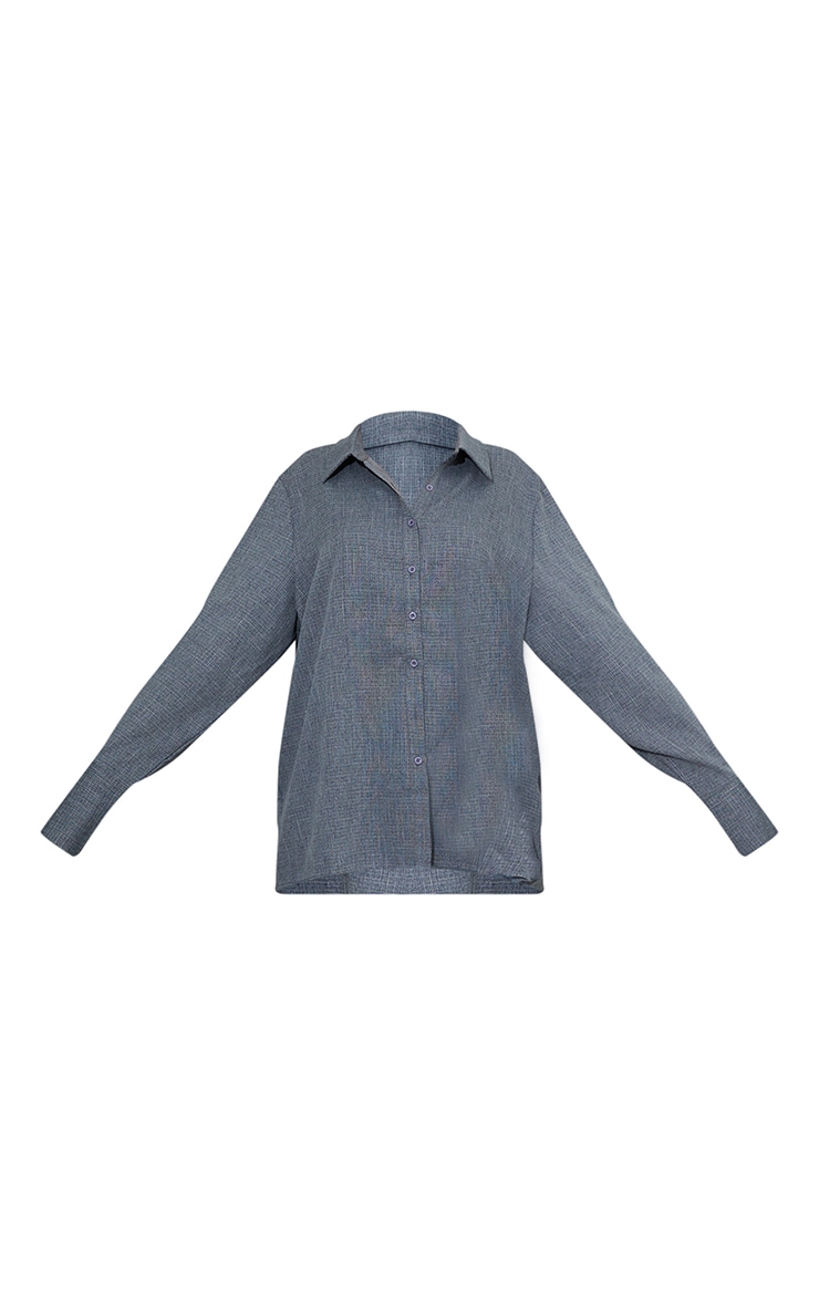 Chemise oversize gris foncé à manchettes image 5