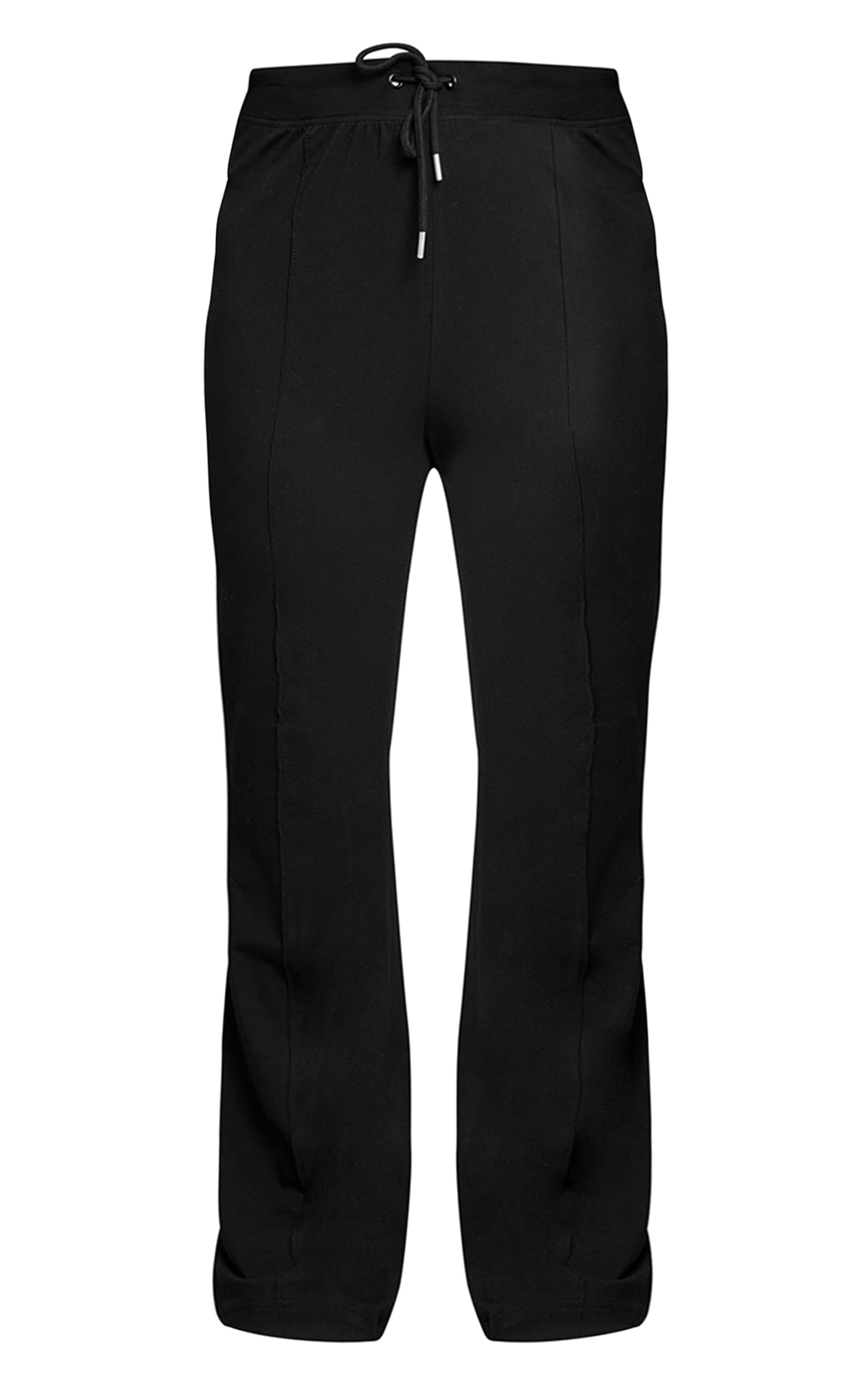 Plus Black Cotton Seam Detail Mid Rise Skinny Flares image 5