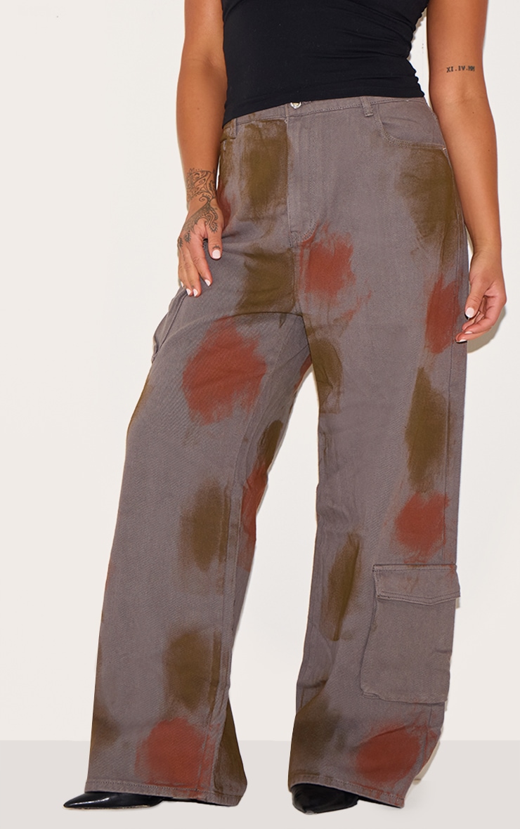 Plus Multi Cargo Wide Leg Jeans image 2